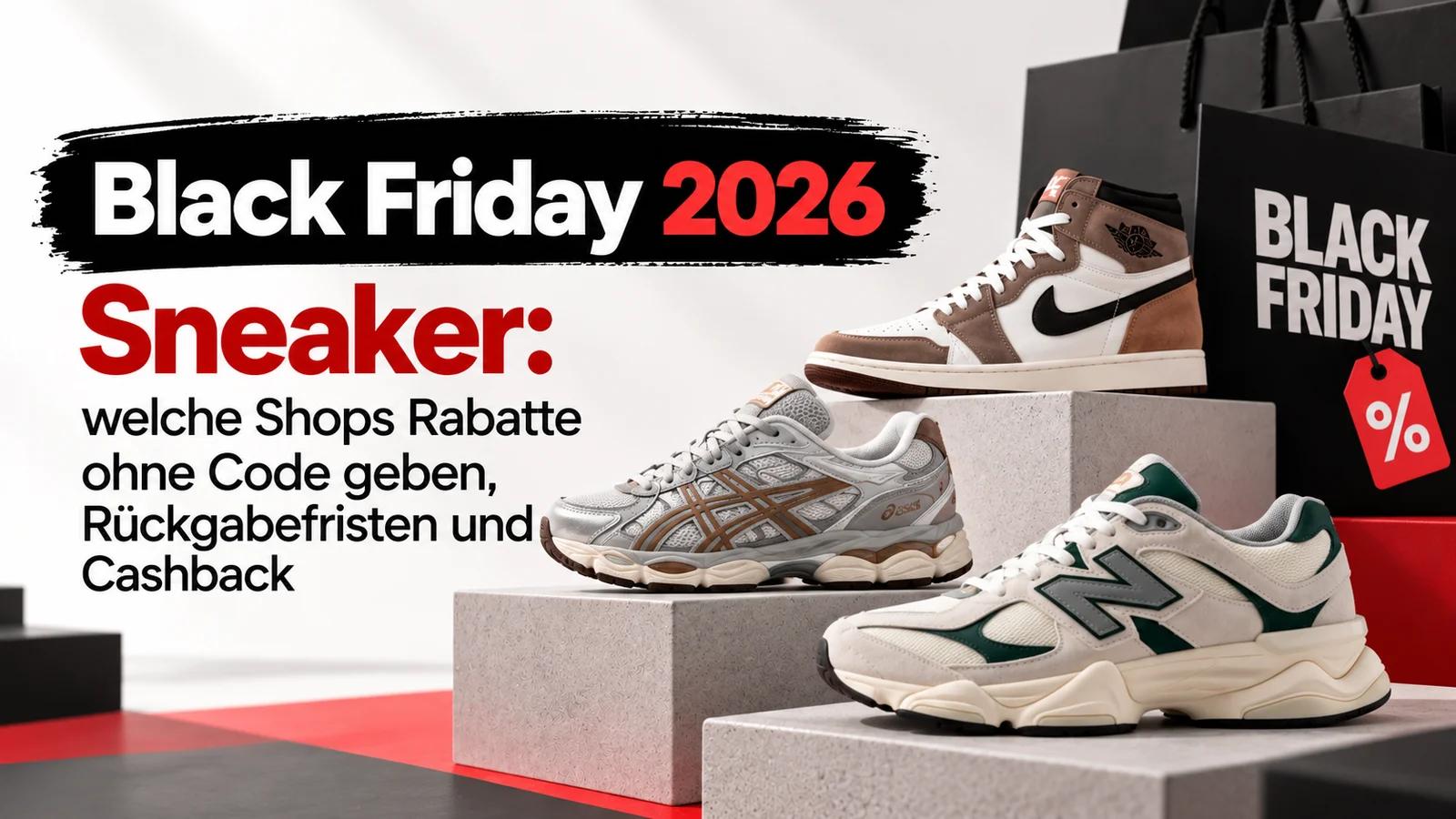 Black Friday 2026 Sneaker: welche Shops Rabatte ohne Code geben, Rückgabefristen und Cashback