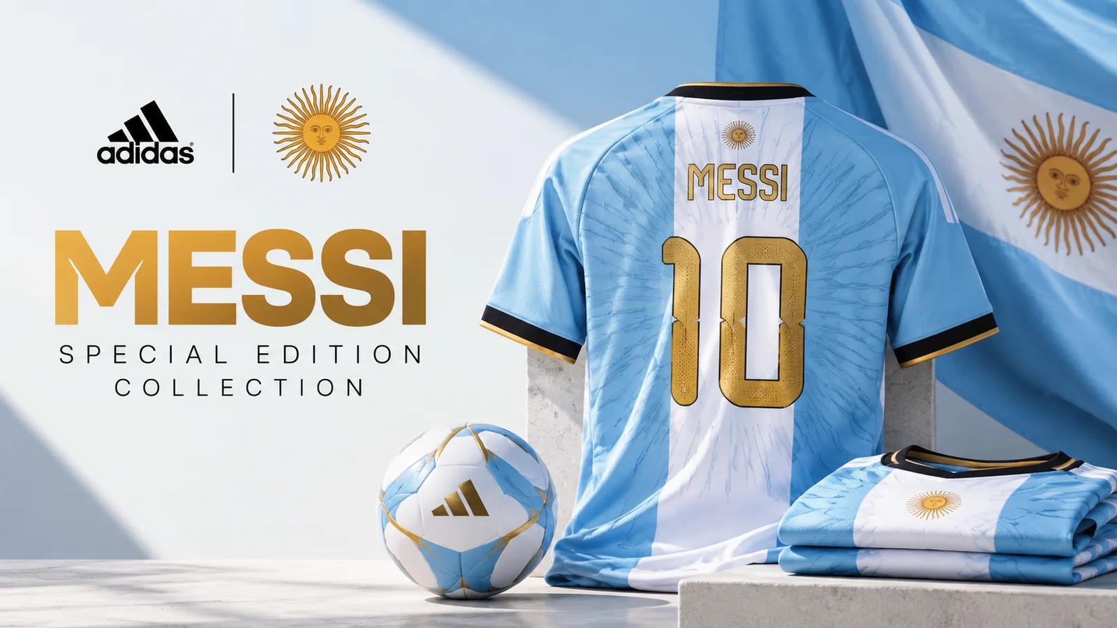 adidas Crowns Messi's Argentina Farewell With a Gold-Trimmed Sol de Mayo Shirt. It Took Its Own Logo Off the Chest