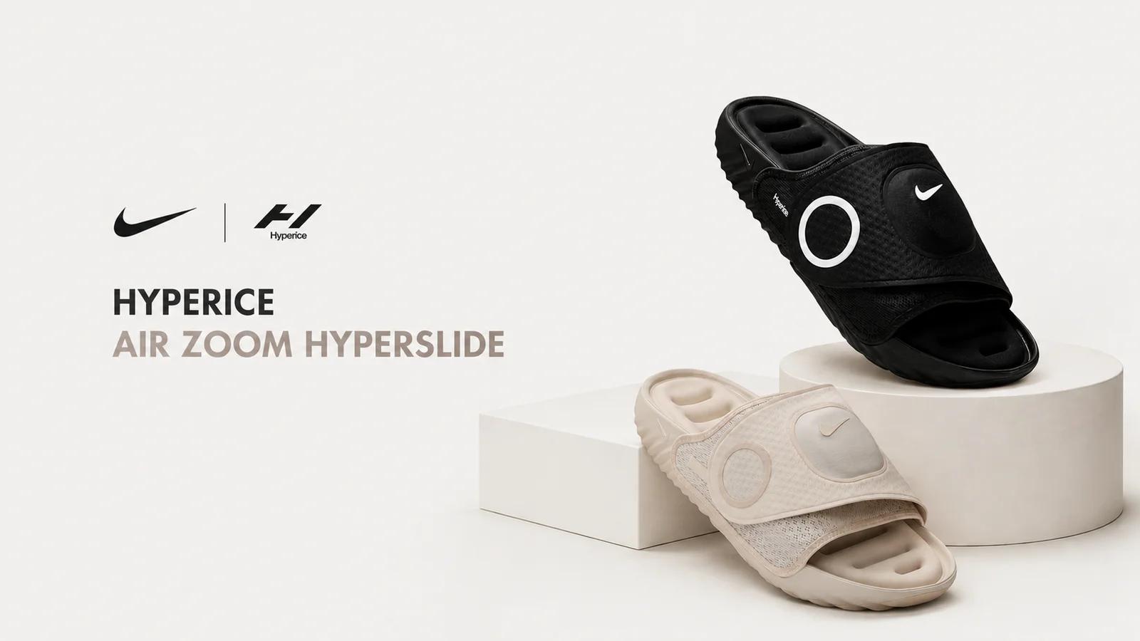 Nike x Hyperice Air Zoom Hyperslide: slides that heat and vibrate. Out 29 September