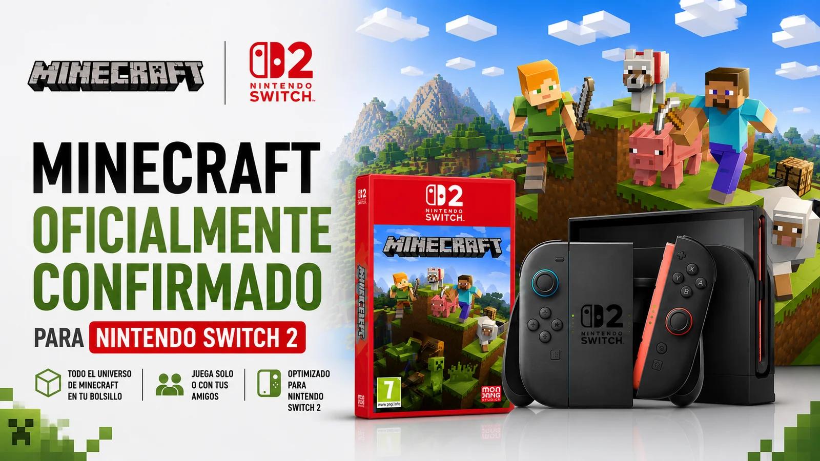 Minecraft llega a Nintendo Switch 2: lanzamiento el 27 de octubre con Vibrant Visuals