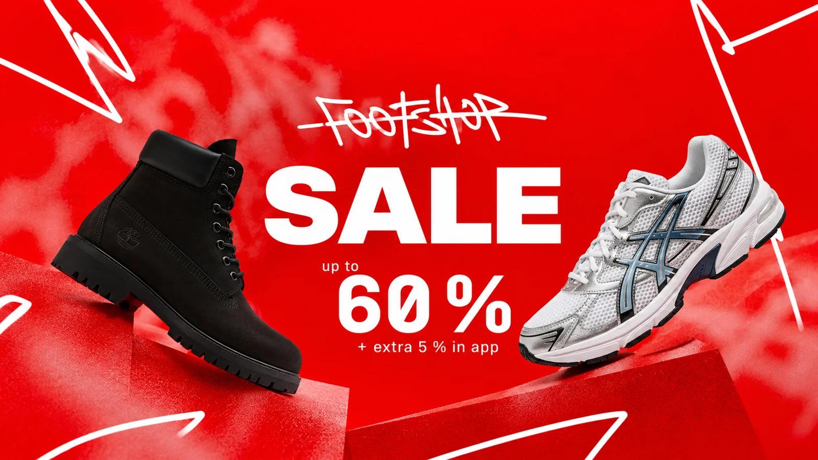 Footshop sale: up to 60% off trainers and boots