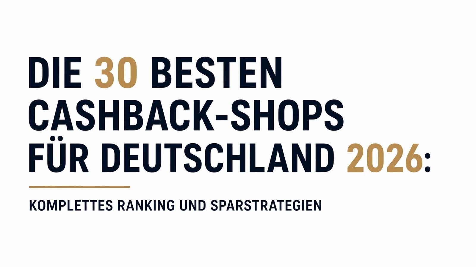 Die 30 besten Cashback-Shops fuer Deutschland 2026: Komplettes Ranking und Sparstrategien