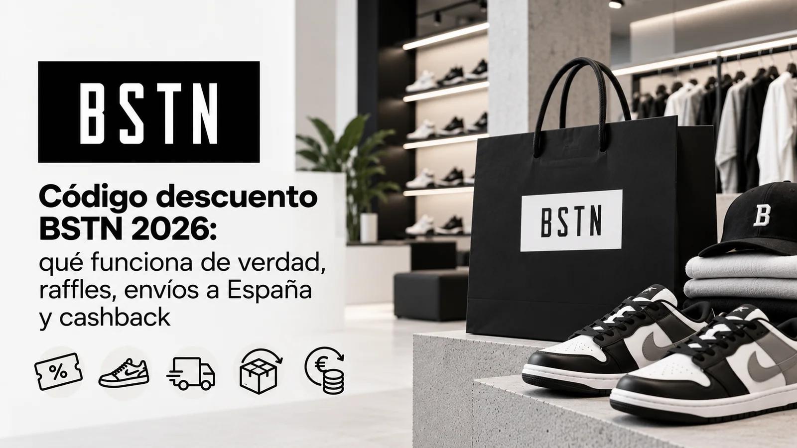 Código descuento BSTN 2026: qué funciona de verdad, raffles, envíos a España y cashback