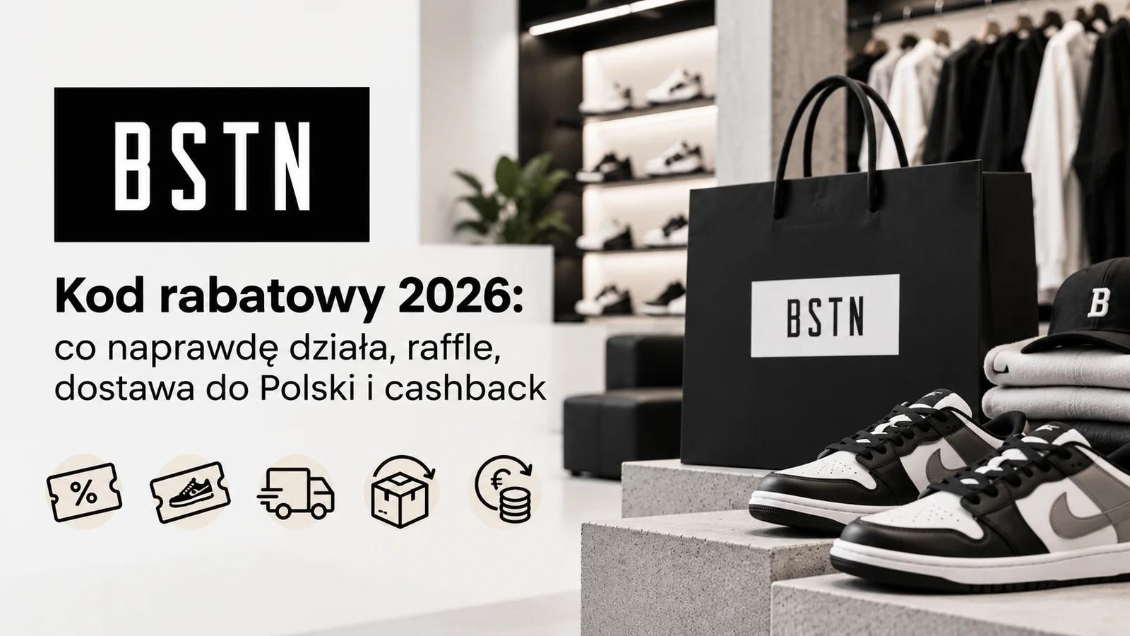 BSTN kod rabatowy 2026: co naprawdę działa, raffle, dostawa do Polski i cashback