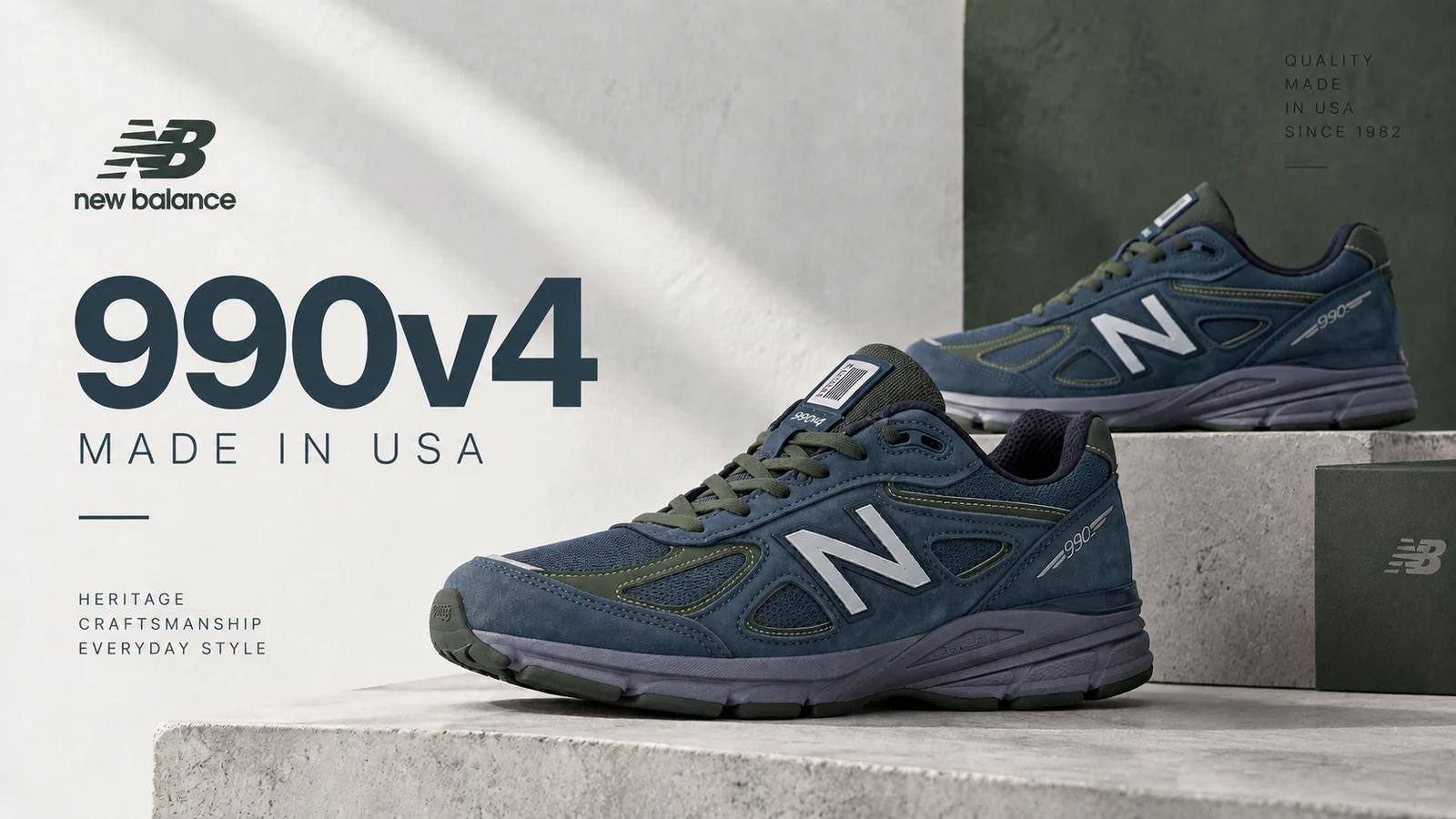 New Balance 990v4 Made in USA „NB Navy/Meteorite": pelle e nabuk al posto del camoscio. Uscita il 24 settembre