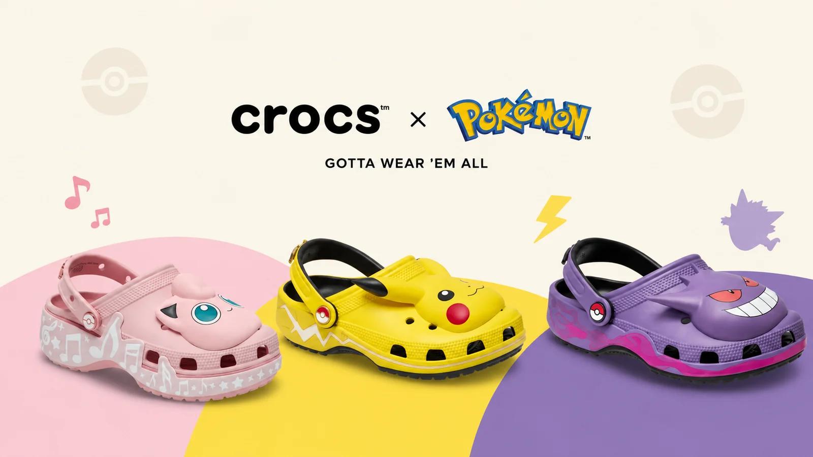 Crocs x Pokémon: Pikachu, Gengar and Jigglypuff become shoes. Releasing 16 November