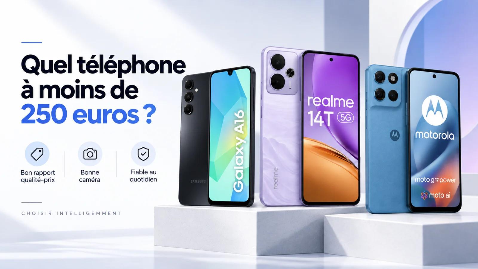 Quel smartphone choisir à moins de 250 euros? Classement de septembre 2026