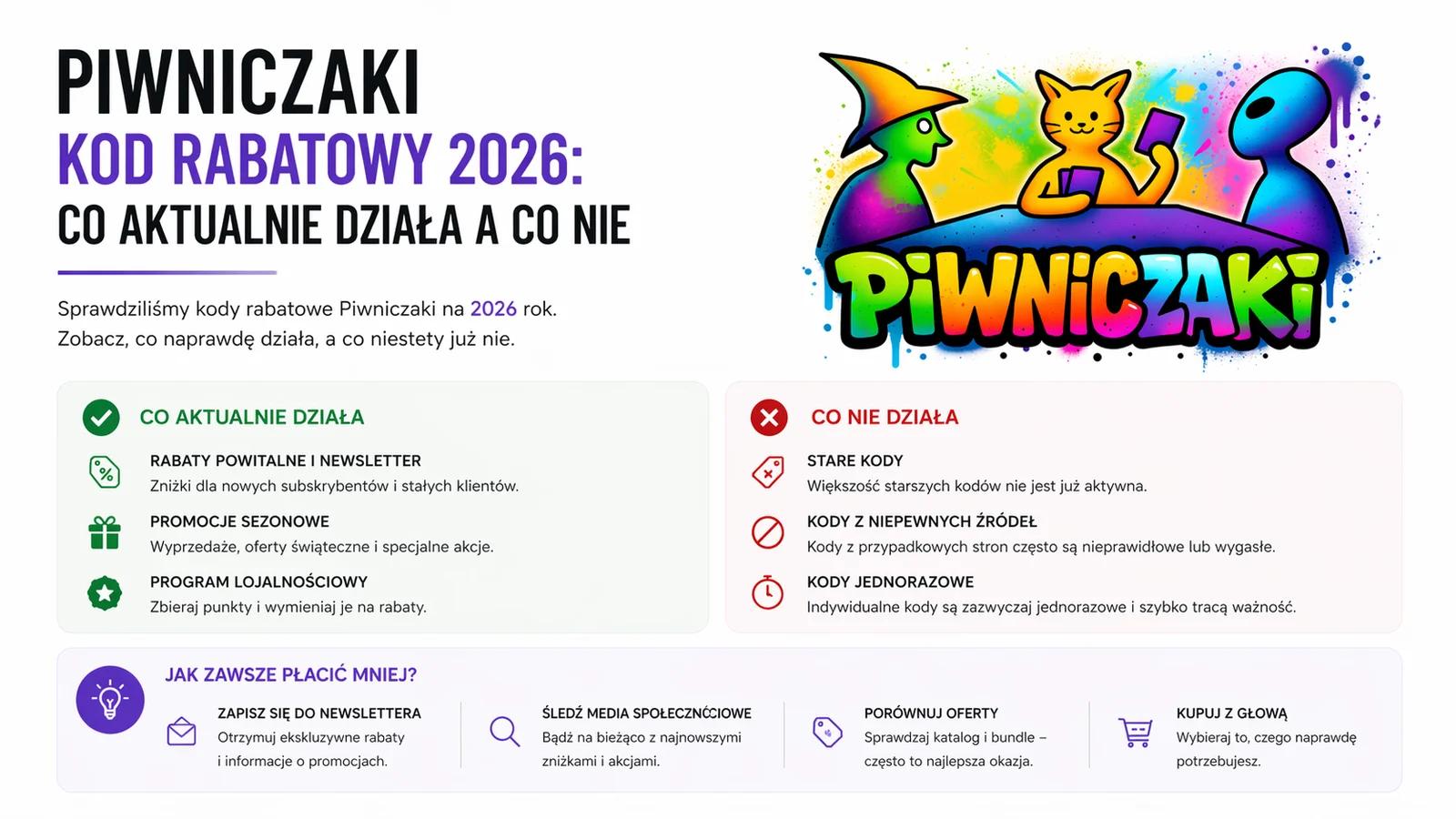 Piwniczaki kod rabatowy 2026: co aktualnie działa a co nie