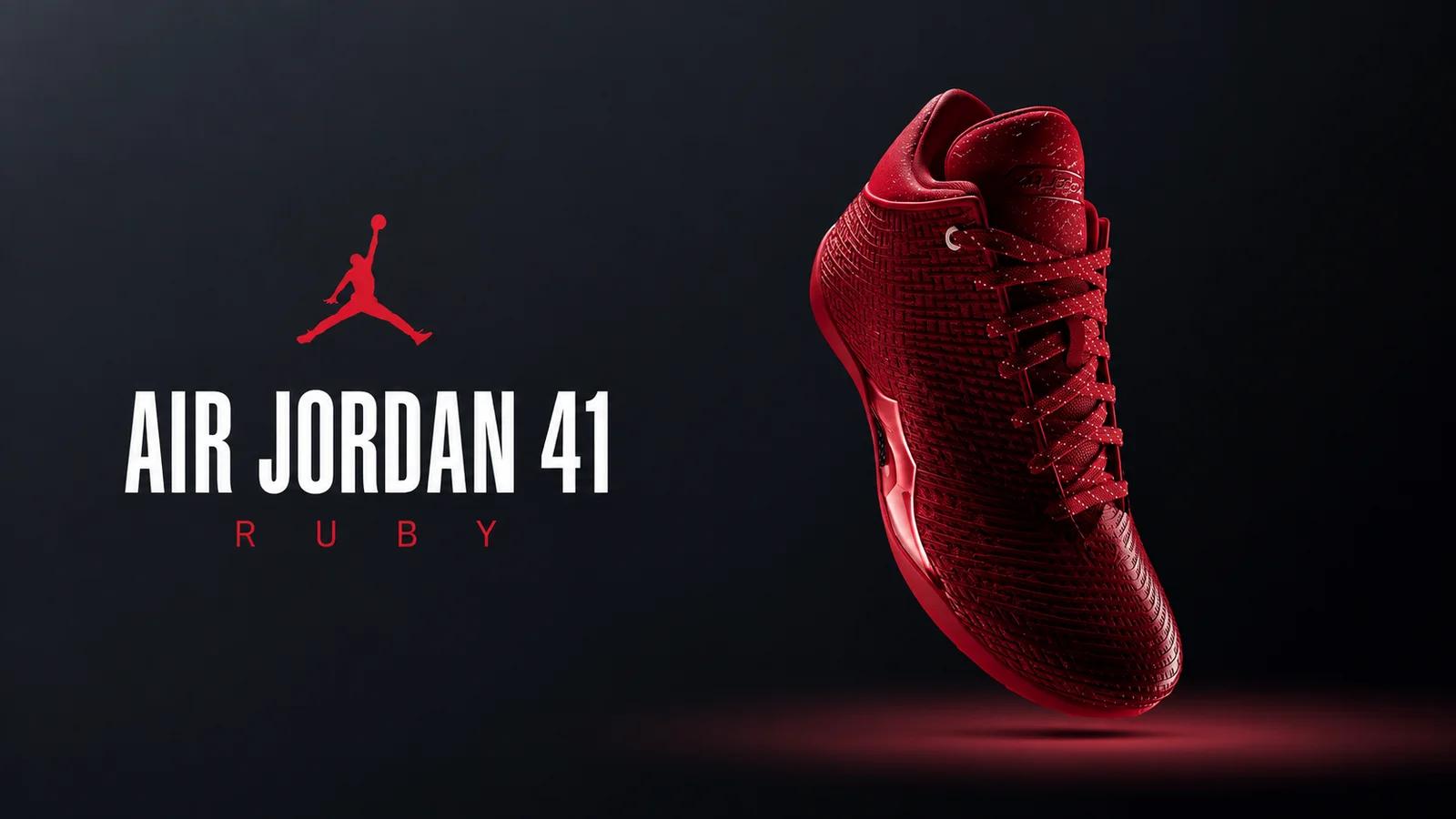 Air Jordan 41 "Ruby": the end of the leather era. Global release 25 October