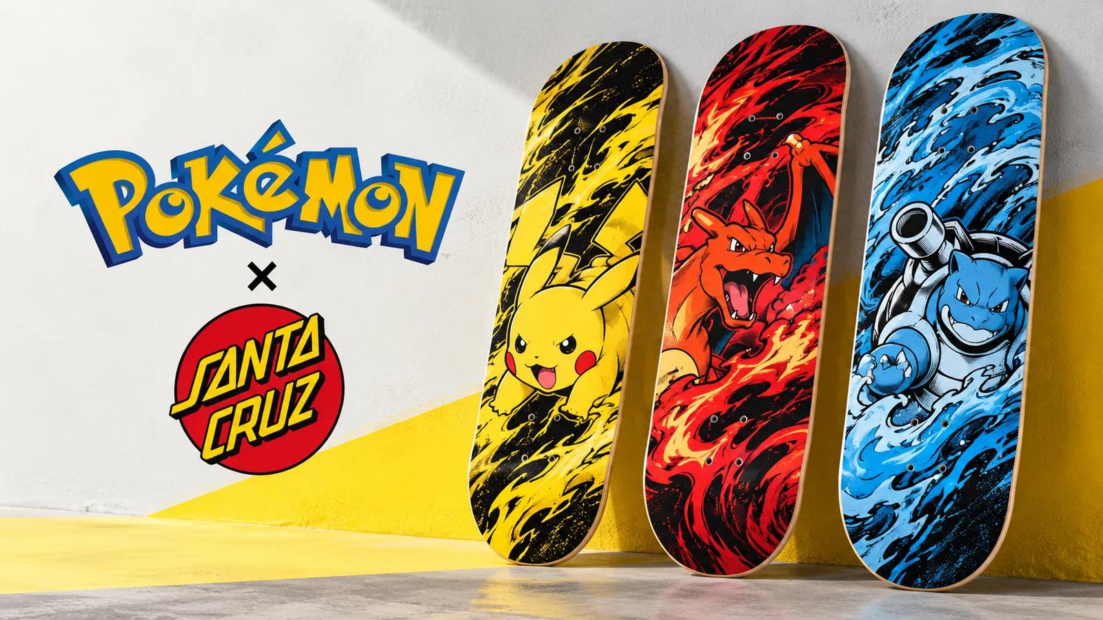 Santa Cruz x Pokémon TCG: 33 deski w blind bagach na 30-lecie Pokémon. Drop 17 października 2026