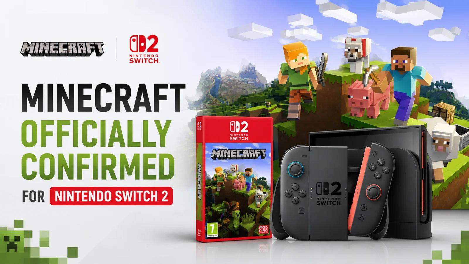 Minecraft on Nintendo Switch 2: release date set for 27 October, Vibrant Visuals by default