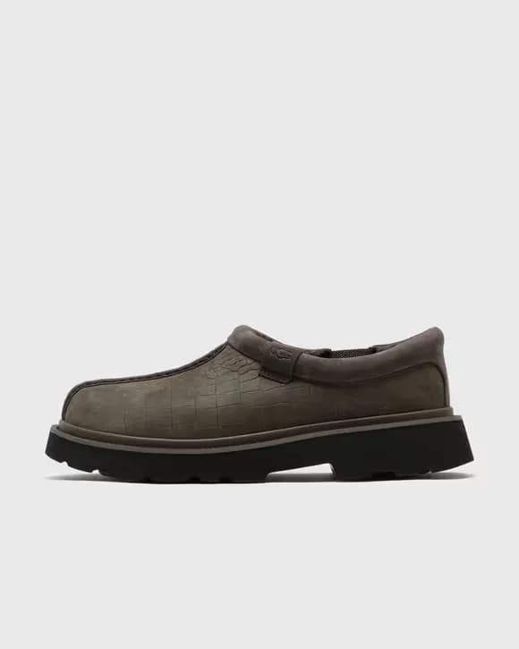 UGG Tasman Lug Embossed – męskie szare kapcie z tłoczeniem w krokodyla